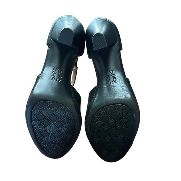 Naturalizer Women’s Dillon Black Leather Strappy Block Heel Sz 7 3.25” Open Toe - Picture 6 of 9